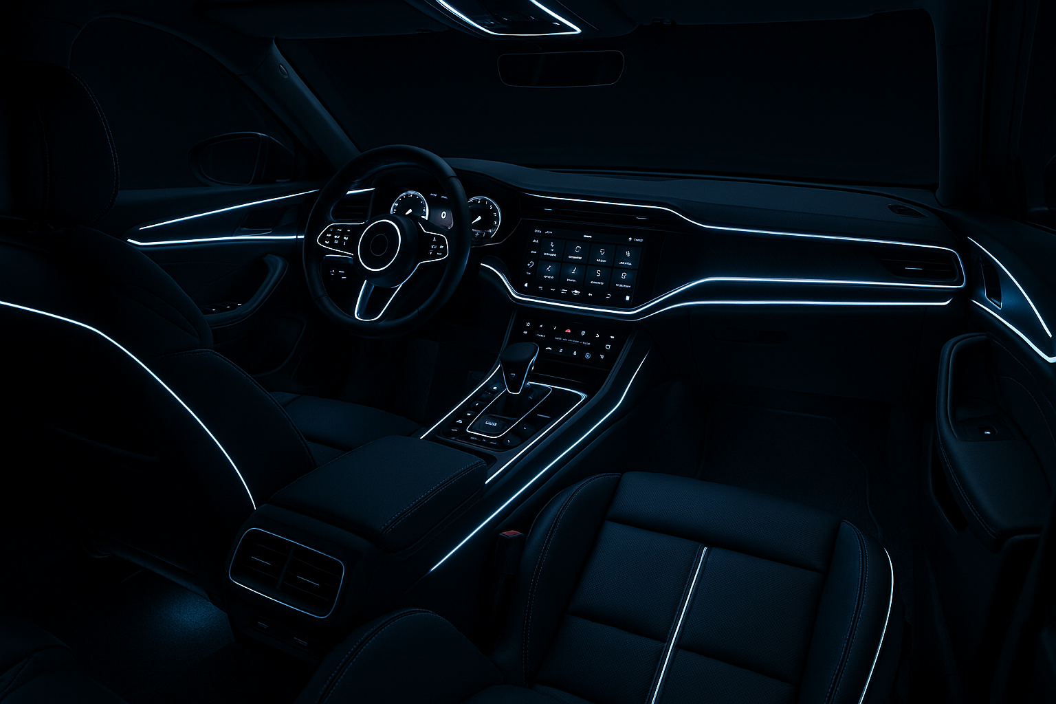interior with led lights